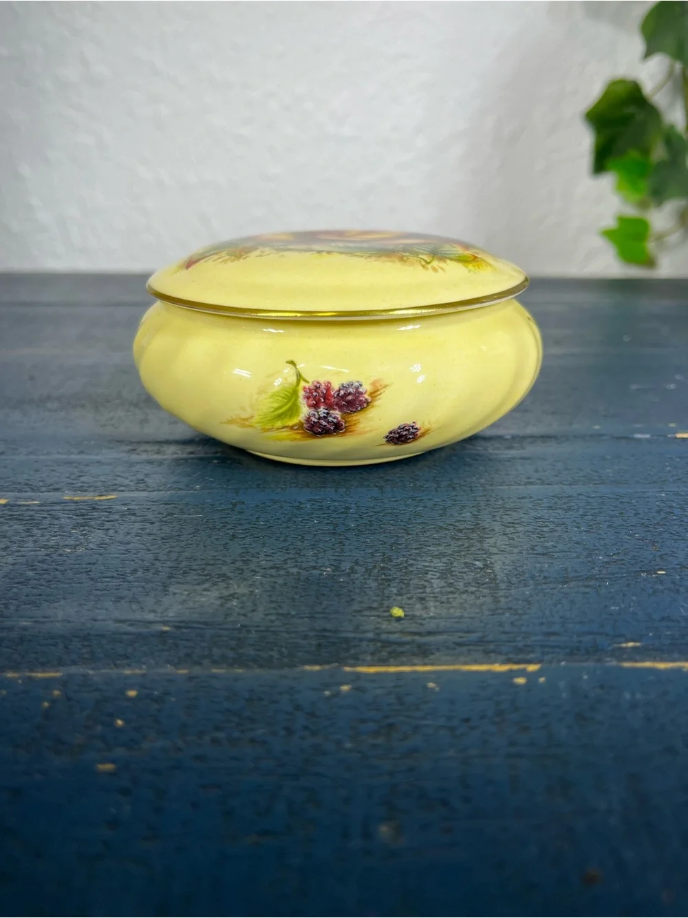 Vintage “Orchard Gold” by Aynsley Fine English Bone China Trinket Box